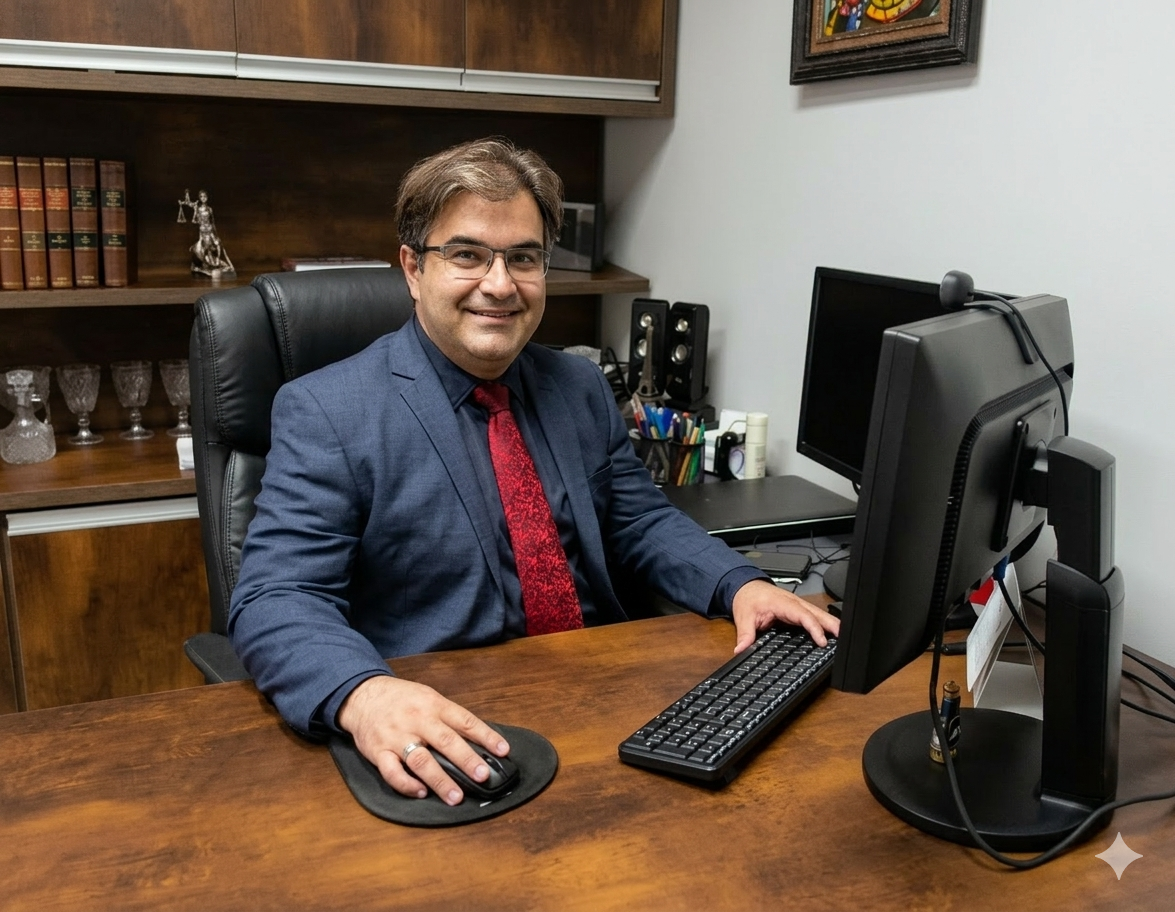 Escritório do advogado trabalhista em Cuiabá – ambiente profissional e moderno